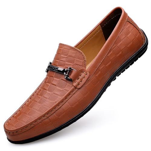 Dress Shoes for Men Men's Casual Leather Shoes Summer Breathable Slip-on Soft Leather Men's Lazy Loafers