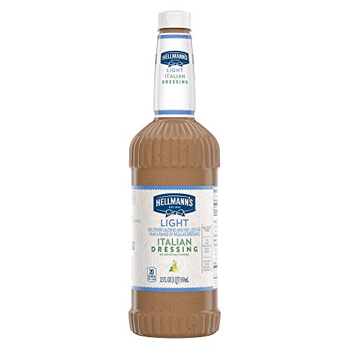 Hellmann's Light Italian Salad Dressing Salad Bar Bottles Gluten Free, No Artificial Flavors or High Fructose Corn Syrup, Colors from Natural Sources, 32 oz (Pack of 6)