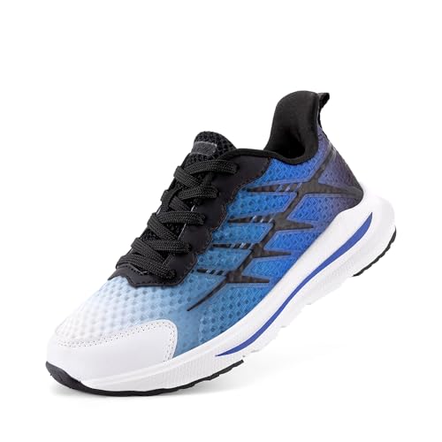 DREAM PAIRS Boys Girls Shoes Kids Tennis Athletic Running Footwear Lace Up Walking DuraPlay Breathable Lightweight Sneakers for Little/Big Kid 11 Little Kid Black/Blue