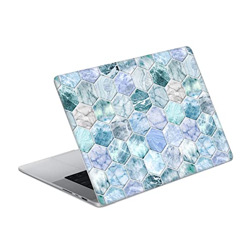 Skin MacBook Pro 14 A2442 autocollant marbre bleu et jade pour protection et style
