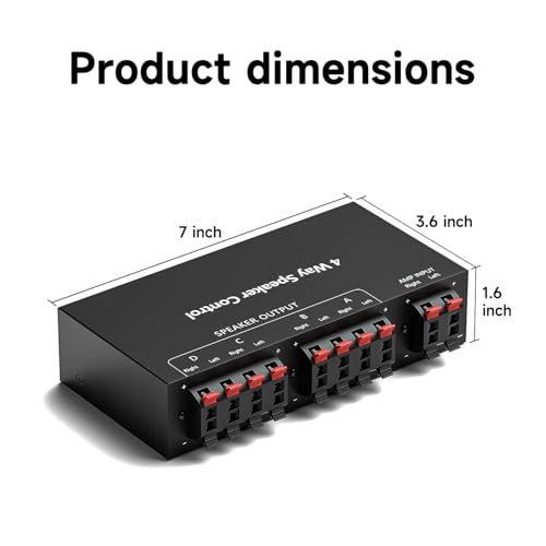 Image of Y.D.F 4-Channel(1 in 4 Out) Speaker Selector Switcher Box with Terminal Claps 150W RMS per Channel High-Fidelity Audio Transmission