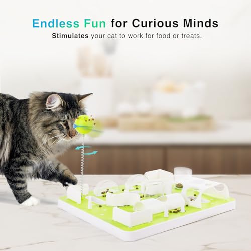 ALL FOR PAWS Katzenspielzeug Leckerbissen-Labyrinth, Verstellbarer Schwierigkeitsgrad, fördert Intelligenz