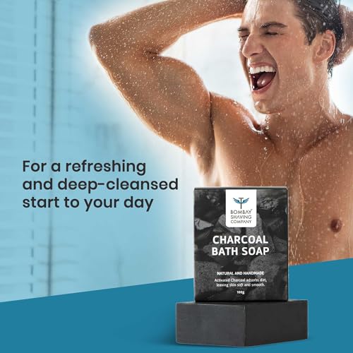 Bombay Shaving Company Activated Bamboo Charcoal Bath Soap for Men for Deep Clean and Anti-pollution Effect, 125g (Pack of 3) | Made in India - Image 2