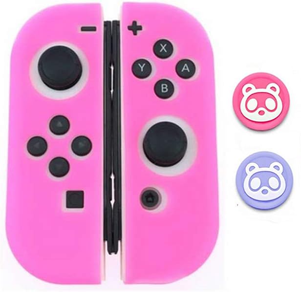 Funda protectora de silicona suave para Nintendo Switch Joy-Con (rosa claro, rosa claro)