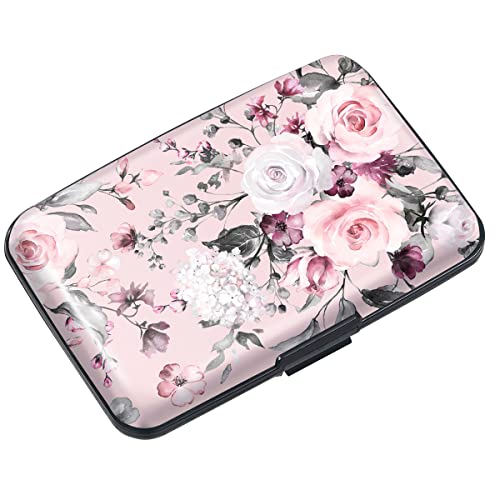 Coco Rossi Mini Credit Card Holder For Women,Rfid Blocking Slim Hard Card Case Id Case Travel Wallet, Pink Flowers. #TOP9