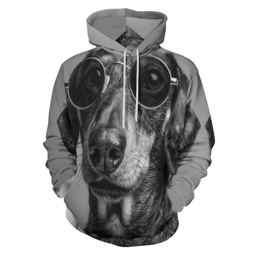 Sweat à capuche homme imprimé teckel pull de course idée cadeau sport