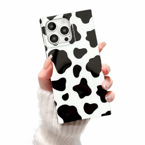 Black White Cow Print Rectangle Phone Case for iPhone 13