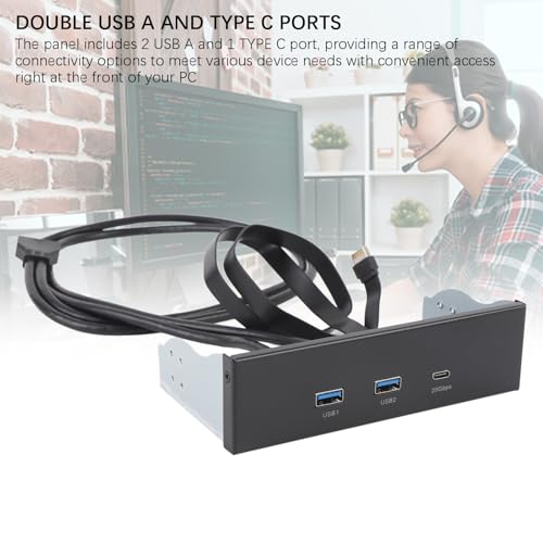 Moyeu de panneau avant à 19 broches USB C et USB A pour PC fixe - 7
