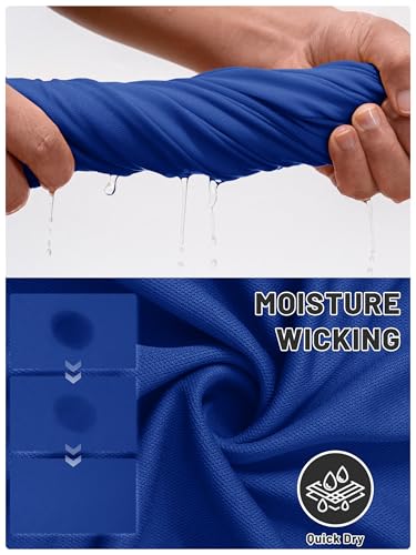 TACVASEN Mens Golf Shirt Dry Fit Mens Polo Shirts Short Sleeve Performance Golf Polos for Men with Collar Work Shirts Color Blue, 2XL — view 6