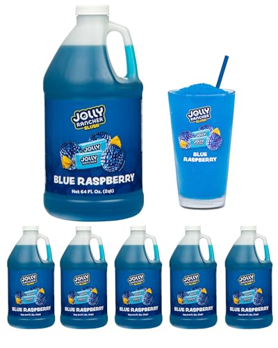 Image of JOLLY RANCHER Blue Raspberry Frozen Beverage Mix - Fruit Flavor Slushie Mix for Machine, 1 /2 Gallon Bottle - Frozen Drink Concentrate, 5:1 Ratio for Slushie & Frozen Drink Machines (Pack of 6)