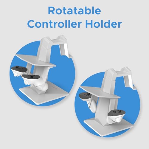 Image of DigiCharge VR Headset Stand for Meta Quest 3S / 3 / Oculus Quest 2 - Holder Mount Display Storage for Headset and Touch Controllers