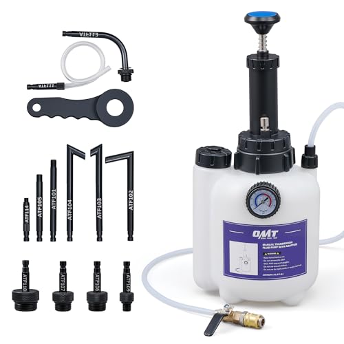 Orion Motor Tech Transmission Fluid Pump, 3L Transmission Filler Pump with 12pc ATF Aluminum Adapters, Manual Transmission Fluid Transfer Pump with Pressure Gauge, Transmission Dispenser Oil Pump Tool