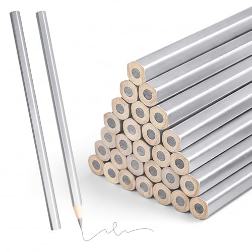 Tweruna 30 Pack Silver Streak Welders Pencil Welding Pencil for Metal