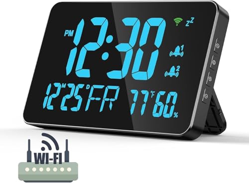 デジタル時計 大きい携帯電話自動BluetoothアプリWIFI 日本製 デジタル