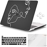 iCasso MacBook Pro 13 inch Case 2020 Release A2338M1/A2251/A2289, Plastic Hard Shell Case & Keyboard Cover & Screen Protector Only Compatible Newest MacBook Pro 13'' with Touch Bar - Face