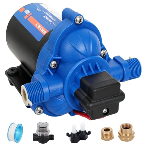 Image of 12V Sprayer Pump, 2.5GPM Chemical Resistant Diaphragm Pump | Corrosion-Resistant,60PSI Adj Pressure, Auto Shut-Off, Thermal Protection. for Agricultural Spraying, soft wash, RVs, boats