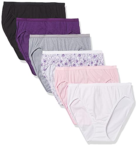 Image of Hanes Women's Brief Panties Pack, Classic Cotton Brief Underwear, 6-pack (Retired, Colors May Vary)