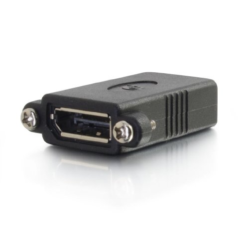 Conector DisplayPort Panel Mount Hembra a Hembra Negro miniatura 1