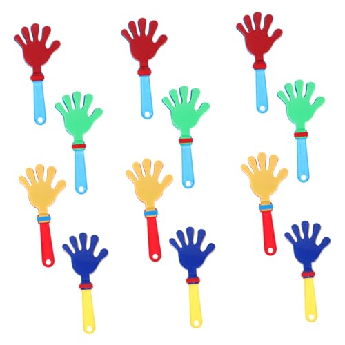 BESPORTBLE 12piezas Unidades De Palmadas De Plástico Infantiles Coloridas y Ligeras Juguetes Ruidosos Para Fiestas y Regalos Infantiles Perfectos Para Animación Cumpleaños