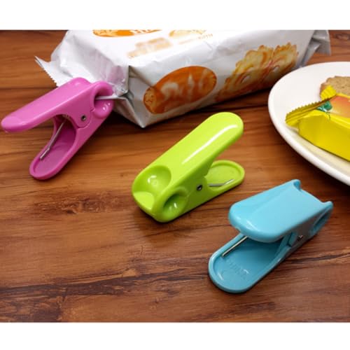 Sellador de bolsas portátil de ABS con 10 pinzas ligeras para cocina 7