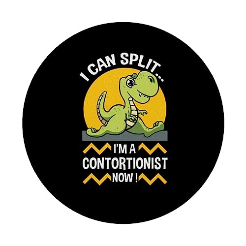 Contortionist Dinosaur Acrobat Gymnast Performer Contortion PopSockets Swappable PopGrip, Black - Image 3