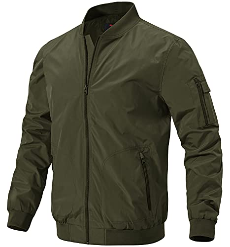 Image of Gopune Men's Windproof Bomber Jacket Lightweight Windbreaker Outdoor Golf Fashion Coat