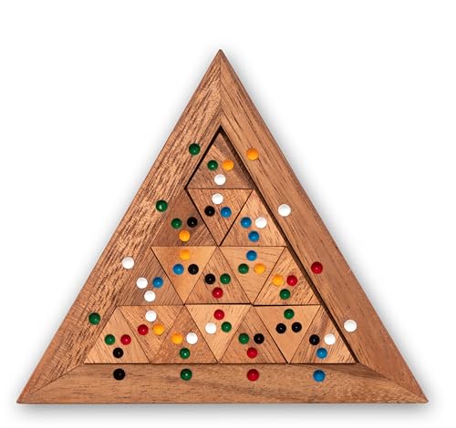 LOGOPLAY Tri-Match - Domino-Puzzle - Legespiel - Denkspiel - Knobelspiel - Geduldspiel - Logikspiel aus Holz