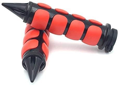 HTTMT- Motorcycle Black Red 1" 25mm Handlebar Grips Fit Compatible with H-D V-Rod Night Street V Rod Kawasaki Nomad 1500 Fi Suzuki Volusia 800 V Star 650 [P/N: TRHB114A-25-BK+RED]