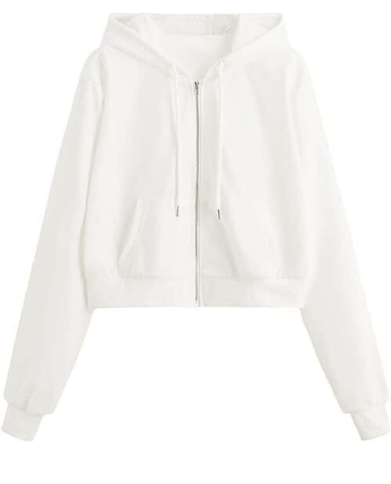 colorme Fleece Solid Crop Casual Hoodie Jacket for Women | Lightweight Warm Zipper Front Hooded Sweatshirt | Soft Winter Wear for Girls & Ladies Hoddie-25-picture-17