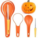 Halloween kürbis schnitzset für kinder - schnitzmesser kinder, löffel & entferner aus edelstahl - perfekt für halloween basteln, deko & geschenke - stapelbar, wiederverwendbar & einfach zu rein