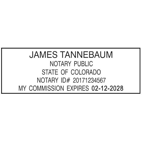 Colorado Rectangular Notary Stamp | Official State Notary Stamp | Official Seals | Meets State Specifications (Colorado, Rectangular Stamp)