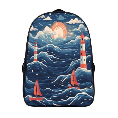 Cartable fille contre le mal de dos : sac école respirant pour enfants Lighthouse 40x28x16cm