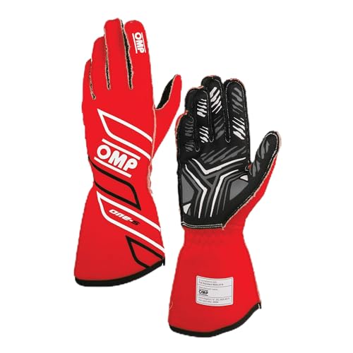 Guantes Omp One-S My2025 de alta gama con propiedades ignífugas color rojo talla M