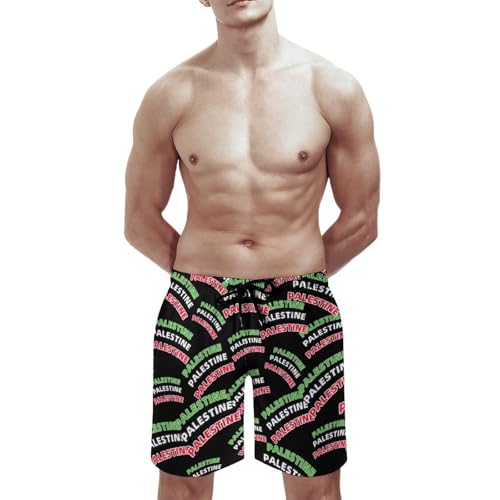 Palestine Mens Swim Trunks Quick Dry Beach Swimming Shorts with Mesh Lining and Pockets2