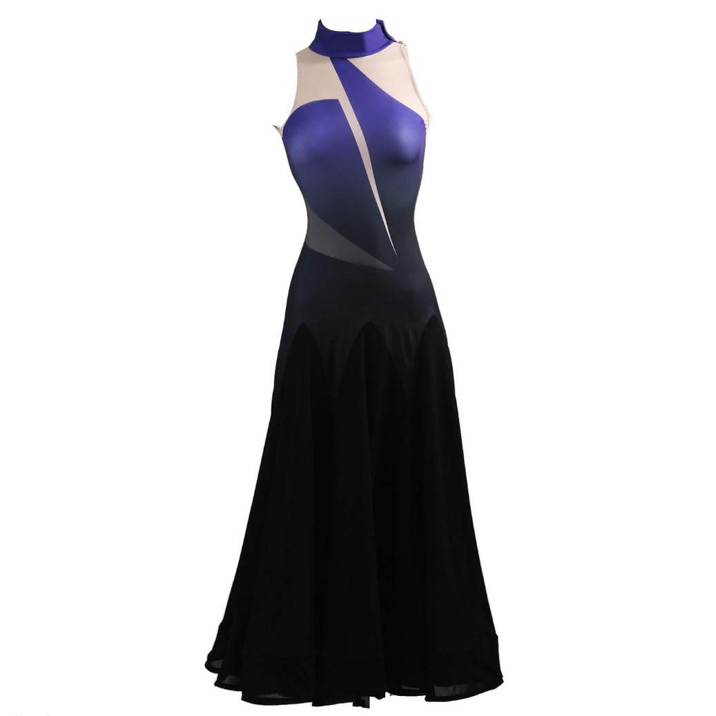 JRUIA Vestidos De Baile De Salón para Competiciones De Tango Traje De Baile Moderno Traje De Flamenco Y Foxtrot Sin Mangas para Mujer Elegante Traje De Vals para Actuaciones