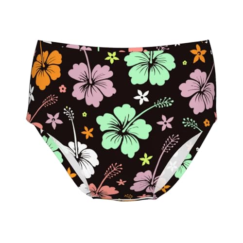 Tropical Hawaiian Hibiscus Girls' Underwear Soft Cotton Little Girls Panties Comfort Briefs