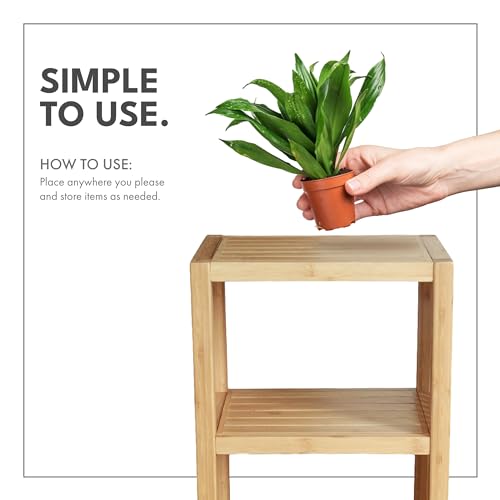 ToiletTree Products Bamboo Freestanding Organizing Shelf - Wooden Bathroom Shelf to Store Toiletries - Bamboo Shelf to Use in The Bathroom, Bedroom, and More - 4-Tier Shelf