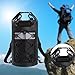 Yiju Dry Bag Backpack with Handle Mesh Pocket Sturdy IPX6 Waterproof Large Capacity for Travel Camping Fishing Boating, Black