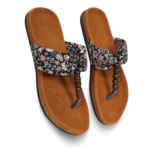 Image of Women's Slippers | Comfortable Flat Chappals for Women with Bow Detail | Stylish Casual Chappals, Trendy Summer Sandals, Comfortable Footwear for Daily Use