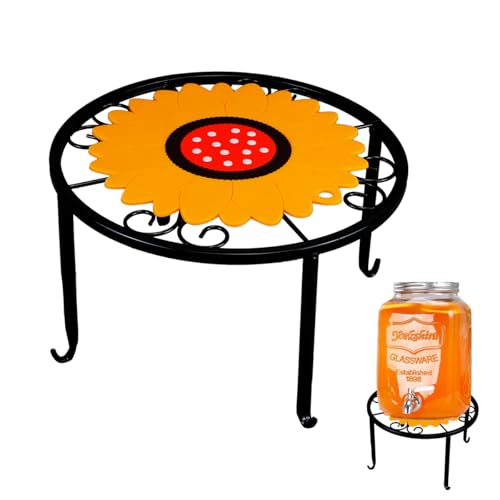 Metal Beverage Drink Dispensers Stand, Beverage Drinking Water Glass Container Holder Fit Max 9 Inch Glass Drink Dispenser and Water Jug Holder - Portable Drink Stand