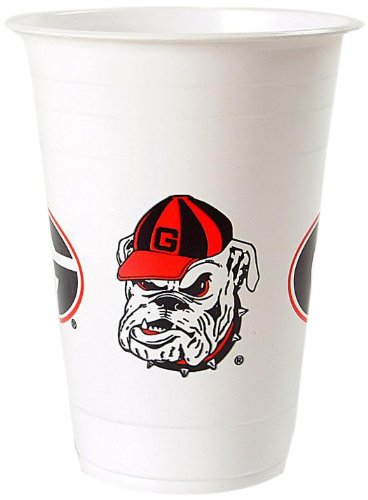 NCAA Georgia Bulldogs Disposable Plastic Cups Pack Of 24