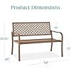 Amazon.com : Best Choice Products Outdoor Bench 2-Person Metal Steel ...