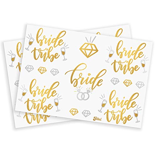 Xo, Fetti Bachelorette Party Bride To Be Decorations Kit - Bridal Shower Decorations | Sash For Bride, Rhinestone Tiara, Veil + Bride Tribe Tattoos #TOP4