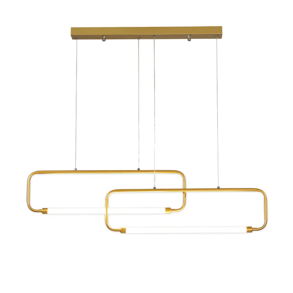Lampe suspendue rectangulaire linéaire LED en acrylique pour salle à manger