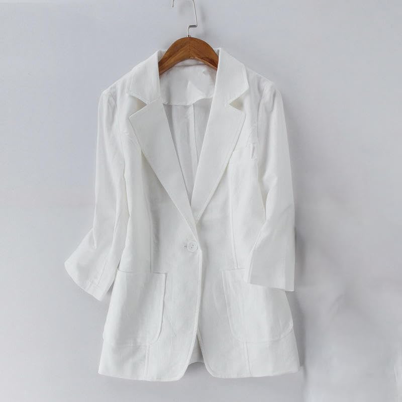 Blazer en coton et lin style Hong Kong veste décontractée chic - 6