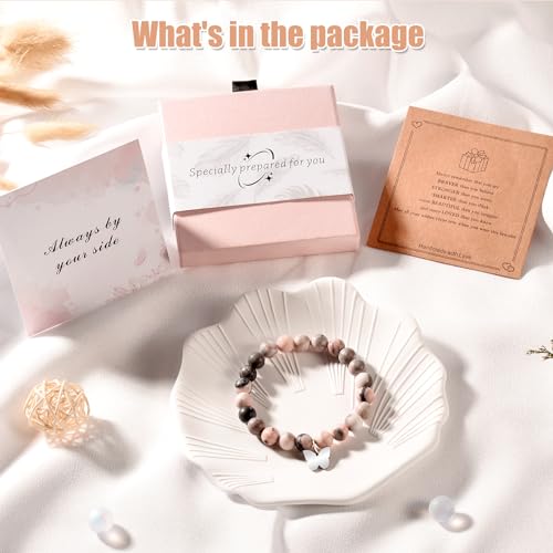 Gafowm Bracelets For Girls, Natural Stone Girls Bracelets With Blessing Message Card thumb #1
