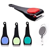 Malijnxin 5 Piece Fishing Tool Kit - 4 Colored Line Cutters (Green/Blue/Red/Orange) + Retractable Lanyard with Carabiner for Freshwater/Saltwater Fly Fishing, Spinning & Baitcasting