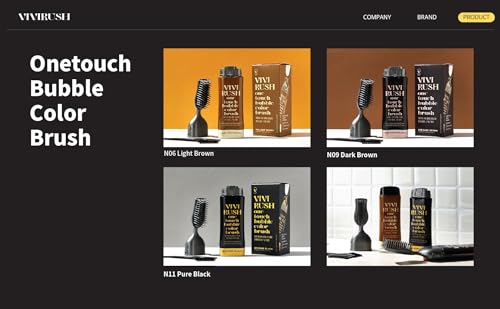 One Touch Bubble Color Brush Hair Dye (Dark Brown) - Effortless No-Mess Foam Dye for Quick Applicaion | Gray Hair Touch-up | Multi-use