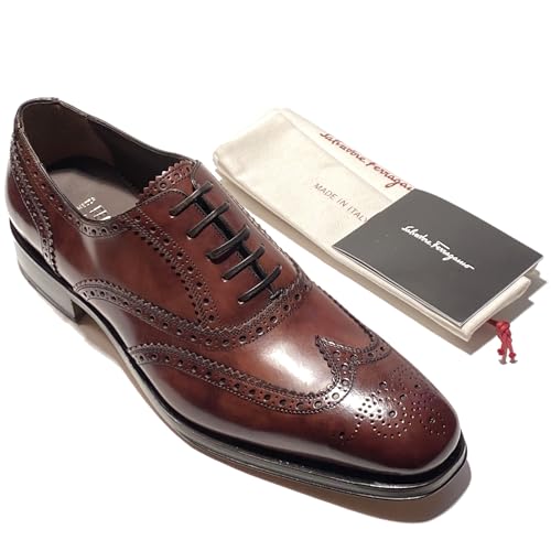 TRAMEZZA Bord Men's Brown Wingtip Brogue Leather Welted Oxford (Salvatore4