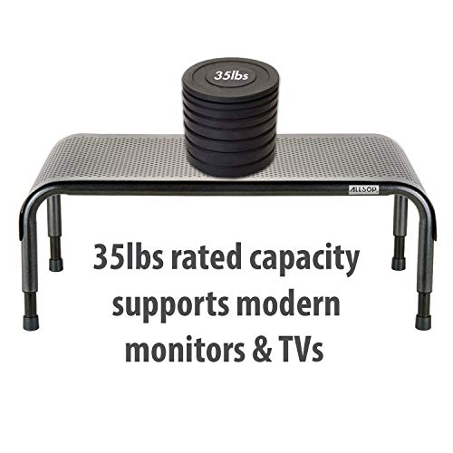 Allsop Metal Art Ergo 3 Adjustable Monitor Stand, Tv / Laptop Riser, 3 Height Levels With Micro Leg Adjustments, Non-Skid, Holds 35 Lbs (06494) #TOP6
